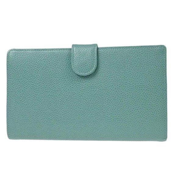 Chanel Green Calfskin Long Wallet - Picture 1 of 15